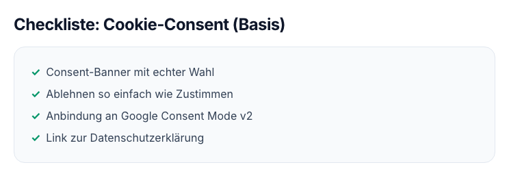 Checkliste für ein granulares Consent-Banner nach TDDDG und DSGVO im Shopify-Shop